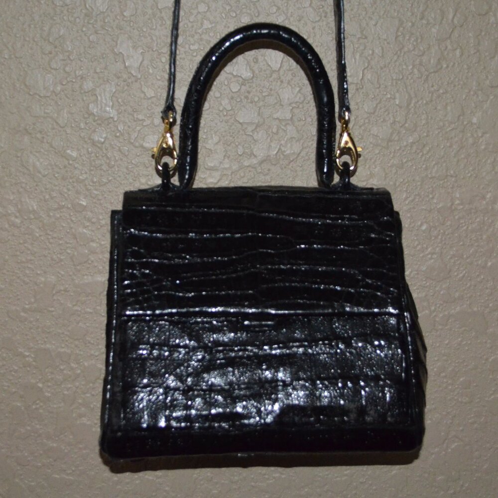 NWT $2650 Nancy Gonzalez Black Crocodile Top Handle Shoulder Handbag - Picture 1 of 11